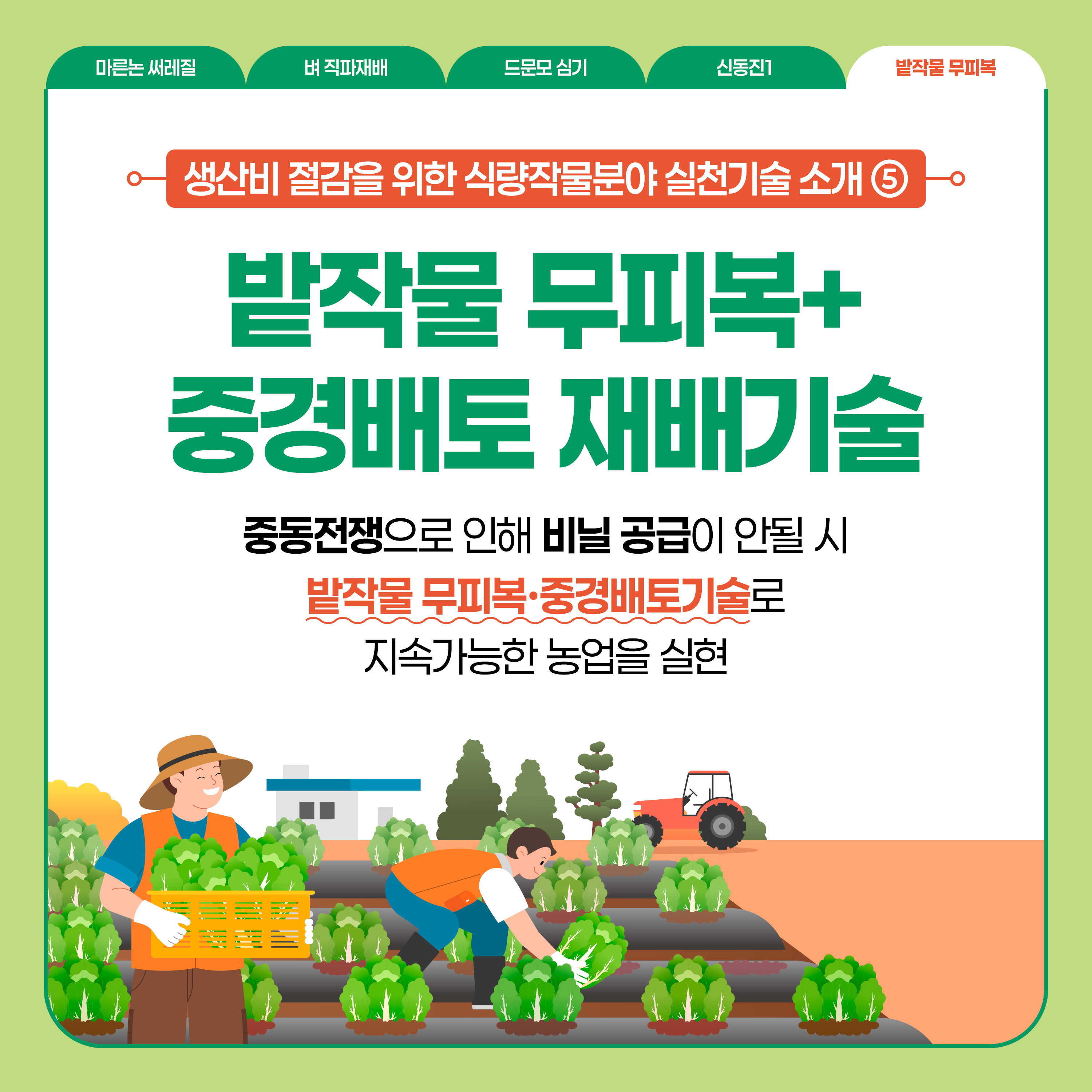 밭작물 무피복, 중경배토 재배기술